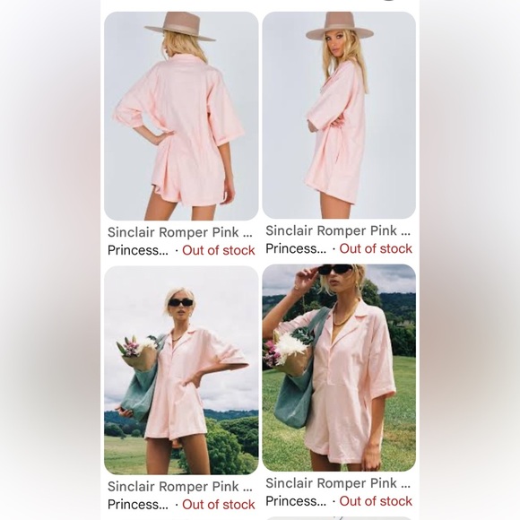 Princess Polly,Womens Oversized Sinclair Romper,Pink-Salmon Linen Blend,Size 4, - Picture 5 of 16